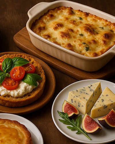 L'Arte della Cucina Artigianale con Eustacchio Molinelli Un trionfo di cucina artigianale con friselle allo stracchino, lasagna al formaggio, crostata al Murazzano con miele e cheesecake salata con fichi, simboli autentici della tradizione italiana.
